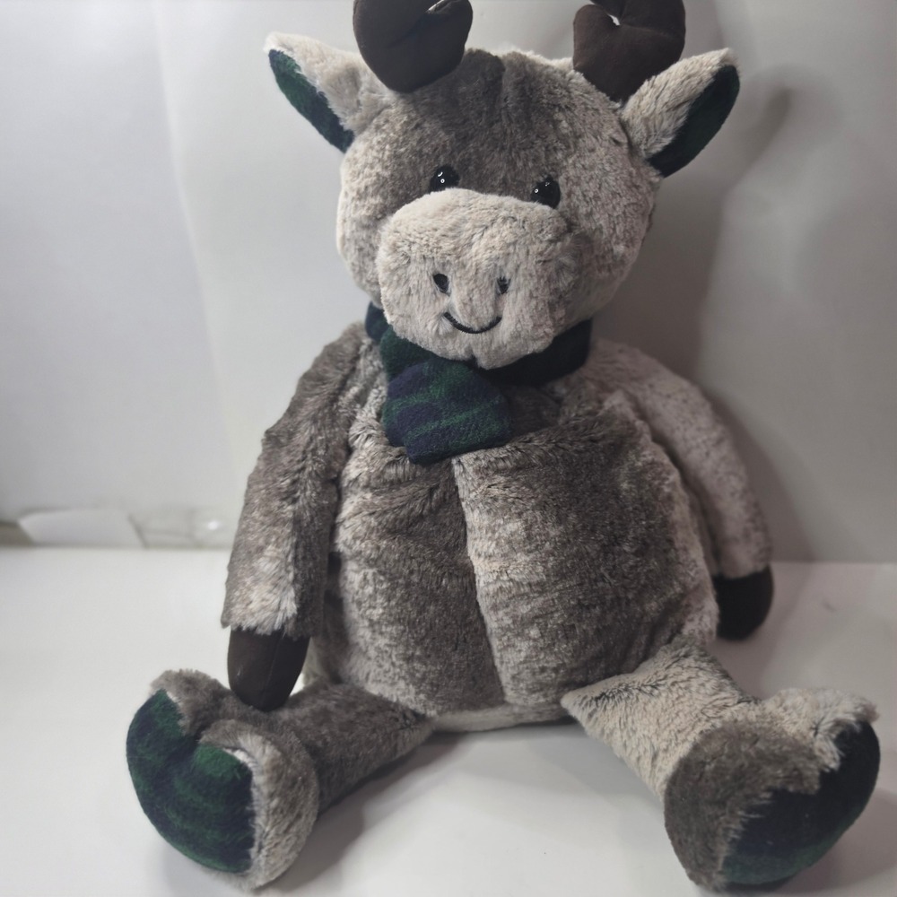 Snuggle Buddy Australia Reindeer Microwavable Heat Plush 16 Large Plaid Scarf
